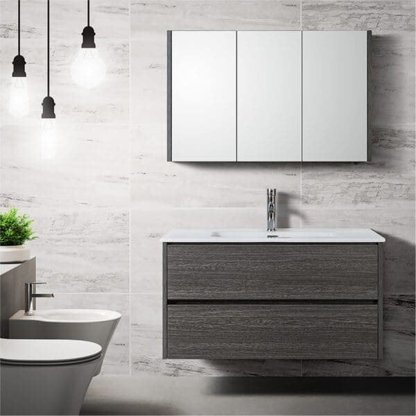 Badkamermeubel grijs 90cm Floris